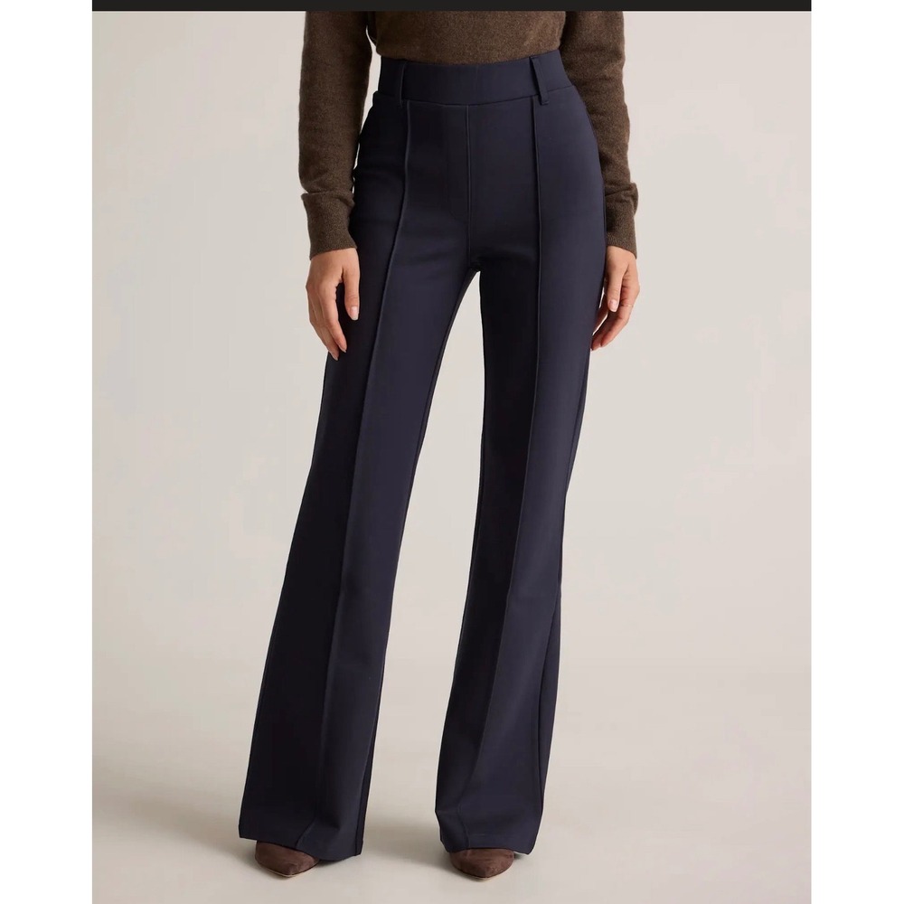 Quince Ultra-Stretch Ponte Flare Leg Pants – Navy XS 30"